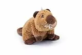 Trudi 68989 Sweet Collection Mini Plüsch Biber ca. 9 cm, Größe XXS, Stofftier mit weichen Materialien und liebevollen Details, Plüschtier mit Schlaufe als Anhänger, Kuscheltier für Kinder, Braun