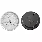 Greensen Thermometer-Barometer-Hygrometer, 3-in-1-Wetterinstrument aus Aluminium, 5,12-Zoll-Zifferblatt Zur Wandmontage, Leicht Ablesbares Temperatur-, Luftfeuchtigkeits- und Luftdruckmessgerät für