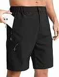 APTRO Kurze Hosen Herren Cargo Shorts mit fünf Reißverschluss Taschen Arbeitshosen Männer Kurz Wanderhose Schwarz XXL