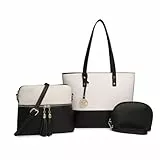 Miss Lulu Handtasche Damen Set Henkeltasche Sets große Frauen Shopper Bag Umhängetasche mit Quaste Geldbörse mit verstellbare Schulterrie handbags for women für Schule Arbeit Reise als Geschenk