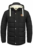 Blend BHFrederic Herren Winterjacke Steppjacke Jacke gefüttert mit abnehmbarer Kapuze Kordelzug Knöpfen Eingrifftaschen Regular fit, Größe:M, Farbe:Black (70155)