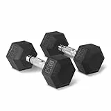 Amazon Basics Hantel-Set, mit Gummibeschichtung, sechseckig, 5 kg, Schwarz