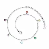 Engelsrufer Damen Fußkettchen Moonlight aus Sterling Silber mit Zirkonia - Karabinerverschluss - in der Länge verstellbar - nickelfrei