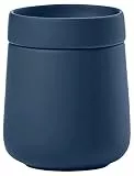 Zone Denmark Nova One Aufbewahrungsbox mit Deckel, Keramikdose zur Aufbewahrung von Badutensilien wie Wattepads & Wattestäbchen, Durchm. 8,4 cm, Höhe 10 cm, Fassungsvermögen 290 ml, Royal Blue