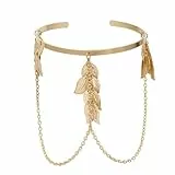 Happyyami Damen Armreif Geometrisches Blatt Design Mit Quasten Aus Eisen Leicht Tragbar Schmuck Für Alltag Und Party
