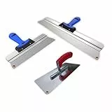 BACHSAM® Profi Glättekelle & Spachtel-Set, Made in Germany, Edelstahl, Traufel 280x130mm + Flächenspachtel 400mm & 250mm mit abgerundeten Ecken zum Verputzen, Spachteln (40cm,60cm, Glättekelle)