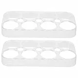 JECOMPRIS 2St Eierregal eierhalter Eierablagen aus Kunststoff egg holder for refrigerator eiertablett schubladenschrank flache Halterung Aufbewahrungsbox für Eier Kühlschrank Eierkarton