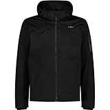 CMP - Leichte Herren-Softshelljacke mit abnehmbarer Kapuze, Schwarz, 56