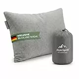 AlpinSpirit Camping und Reisekissen [100% Baumwolle] Ultraleichtes Memory Foam Kissen, 30 Grad waschbar,kleines Packmaß,Travel Pillow,40x30 cm,leicht & kompakt für Outdoor,Camping,Urlaub & Festival