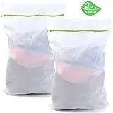 Kaycolin Großes Wäschenetz mit Reißverschluss, Wäschenetz für Waschmaschine, 2 Stück, 90 x 60 cm, Wäschesack, Wäschenetze BH, geeignet für Mäntel, Pullover, Steppdecken, Decken, Kissen, große Plüschti