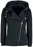RED by EMP Damen schwarze Sweat Kapuzenjacke im Biker Style M