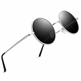 wearPro Polarisierte-Eckig-Sonnenbrille-für-Herren-Damen UV400-Schutz Polarisiert Sonnenbrillen Retro Vintage Stil Fahrradbrille Rechteckig Sunglasses für Fahren Sport-Silber/Schwarz