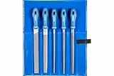 PFERD TOOLS Werkstattfeilen-Set in PVC-Rolltasche, 5 Feilen, Kreuzhieb H2, 250mm, 11800542 – für universelle Schrupp- und Schlichtarbeiten geeignet