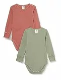 Müsli by Green Cotton Baby Girls Cozy me Rib l/s Body 2-Pack Base Layer, Daydream/Poetry Green, 68