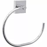 tesa EKKRO Handtuchring, verchromt - Handtuchhalter-Ring oval - zur Wandbefestigung ohne Bohren, inkl. Klebelösung - 195mm x 175mm x 45mm