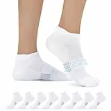 FALARY Sneaker Socken Damen 35-38 Herren Sportsocken Laufsocken Sneakersocken Kurze Socken Running Atmungsaktives Baumwollsocken Activewear Knöchelsocken Halbsocken 8 Paar Weiß
