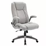 COLAMY Bürostuhl Ergonomisch, Chefsessel mit Hoher Rückenlehne, Ergonomischer 360° Drehstuhl für Büro, Schreibtischstuhl Stoffstuhl mit Verstellbarer Neigungsverschluss, Grau
