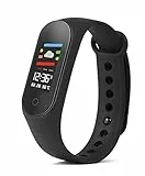 Technaxx Unisex – Erwachsene TX-HR6 Fitnesstacker mit Farbdisplay, schwarz, 44 x 18,9 x 12 mm