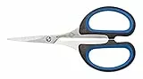 Wedo 9794 Silhouetten-Schere (Edelstahl Soft-Cut, 10,5 cm, mit Gummigriff) schwarz/blau