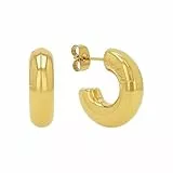 JOOP! Creolen Edelstahl Damen Ohrschmuck, 1,9 cm, Gold, Kommt in Schmuck Geschenk Box, 2039843