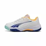 PUMA NOVA Smash JR Tennisschuh, White-Vivid Blue-Safe Lake-Heat FIRE, 35 EU