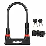 Master Lock Bügelschloss [Schlüsselschloss] [mit Halterung] [Zertifiziertes Fahrrad Schloss] 8279EURDPRO - Ideal für Fahrräder, Gross, STANDARD