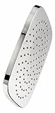 'aquaSu® Kopfbrause Oliva mit 1 Strahlart | eckig | chrom | 25 x 25 cm Sprayplatte | mit Kugelgelenk | Antikalk-Noppen | Standard-Gewinde: 1/2 | Wellness-Regendusche | 72277 3