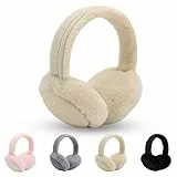 TSLBW Winter Ohrenschützer Flauschige Ohrenschützer für Frauen Männer Mädchen Winter Ohrenwärmer für Kinder Ohrenwärmer Schutz vor Wind (Weiß)