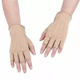 JIAHG Sommer Halbfinger Handschuhe Baumwolle Fahrradhandschuhe Kurz Spitzenhandschuhe Sporthandschuhe Anti-Rutsch, Anti-UV Schutz, Dünn Sonnenschutz Fäustlinge Gloves für Fahren Golf Radfahren