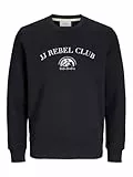JJ REBEL Herren Jrebandrew Sweat Crew Neck Sweatshirt, Black, S