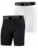Runhit 1 oder 2 Pack Herren Kompressionsshorts - Base Layer Schnelltrocknende Fußball Unterziehhose Laufunterwäsche Atmungsaktive Radlerhose Kompressionshose Tights Kurz Schwarz+Weiß L