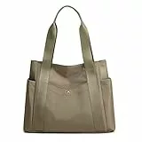 JIANLINST Damen Handtasche Shopper Multi-Pocket Tote Handtasche Henkeltasche Lässige Schultertasche Khaki