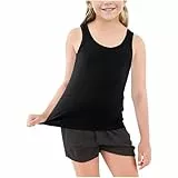 XINYUNZU Mädchen Jungen Tank Top Baumwolle Unterhemd Sommer Tanktop Einfarbig Ärmellose Shirt Bequeme Unterwäsche Sport Tops für Kinder Blitzangebote des Tages Schwarz 8 Jahre
