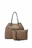 GUESS Eco Victtoria Large 2 In 1 Tote Latte Logo/Brown
