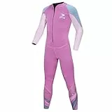 ZCCO Kinder Badeanzug Ganzkörper Sunsuit Jugend Jungen Mädchen Unisex Einteiler Langarm Wasseranzug Rush Guard zum Schwimmen, Baden, Surfen, Strand(Rosa, M)