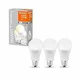 LEDVANCE Smarte LED-Lampe mit WiFi Technologie, Sockel E27, Dimmbar, Warmweiß (2700 K), ersetzt Glühlampen mit 100 W, SMART+ WiFi Classic Dimmable, 3er-Pack, 100W-Ersatz