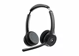 Cisco Headset 722, Wireless-Dual-On-Ear-Bluetooth-Headset mit Webex Taste, USB-A-HD-Bluetooth-Adapter, Softcase, Carbon Black, EIN Jahr Garantie mit beschränkter Haftung (HS-WL-722-BUNA-C)