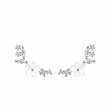QUKE Damen 925 Sterling Silber Zirkonia Kristall Nette Pflaumenform Ohrklemmen Ohrstecker Ohrringe Für Frauen Mädchen