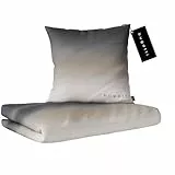 bugatti Bettwäsche 135 x 200 cm - 100% Baumwolle, Reißverschluss, anschmiegsam, weich & waschbar, Mako Satinbettwäsche gestreift grau beige