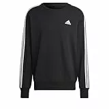 adidas Herren Essentials French Terry 3-Stripes Sweatshirt, Black, M