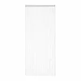 Relaxdays Fadenvorhang weiß, kürzbar, mit Tunneldurchzug, für Türen & Fenster, waschbar, Fadengardine, 90x245 cm, White