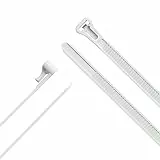 KabelDirekt – Kabelbinder wiederverschließbar mit besonders hoher Zugfestigkeit (100 Stück lösbare und wiederverwendbare Mehrweg-Kabelbinder für nachhaltigen Einsatz, weiß) - 7,6mm x 300mm