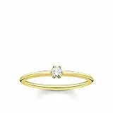 Thomas Sabo Ring weißer Stein gold vergoldetes Silber TR2312-414-14-54