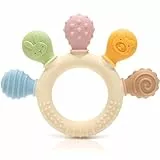 CAJA Beißring Baby - Beißspielzeug Zahnungshilfe aus Silikon, Baby, BPA-frei, Zahnen & Greifring für Babys - Sicheres Spielzeug (Complexion Silikon Hand)