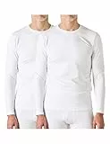 LAPASA Herren Innenfleece Thermo Unterhemd, Thermounterwäsche Oberteil Funktionsunterwäsche Warm M09, Weiß (2 Pack Oberteile), L