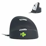 R-Go HE Ergonomische Maus, Für große Hand, Mit Break-Software, Stilles Klicken, (USB C Kabelkabelgebunden + USB A Konverter), 2400DPI, 5 Tasten, Vertikale Ergo Maus für Windows/MacOS/ (RGOHELA)