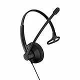 EPOS Impact 100 MS Mono USB-C+A Headset mit Mikrofon, Microsoft Teams Zertifiziert, Geräuschunterdrückung, leichtes Design, Silikonstütze, USB-Adapter, Anrufsteuerung, UC Business, Schwarz