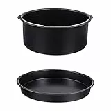 SOLUSTRE 2 Stück Luftfritteuse Zubehör Kuchenform Backformen Backform Cake Pan Pizzaform Kuchenformen Heißluftfritteuse 3. 5-5. 8QT Airfryer Ersatz für Kuchen Pizza Waffeln Eier Fleisch Gemüse