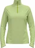 Odlo Damen Laufshirt Langarm Essential Thermal I Sport Shirt Oberteil Midlayer Fitness Fleece Jacket, Shadow Lime Melange, L EU