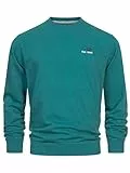 Indicode Herren INJulius Sweatshirt aus Baumwollmischung | Sweater mit RIPP-Bündchen Pullover für Männer Hydro, M